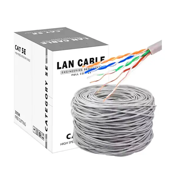 랜 케이블 Cat5e UTP 네트워크 케이블 실외 305M Cat5e 다중 쌍 통신 케이블